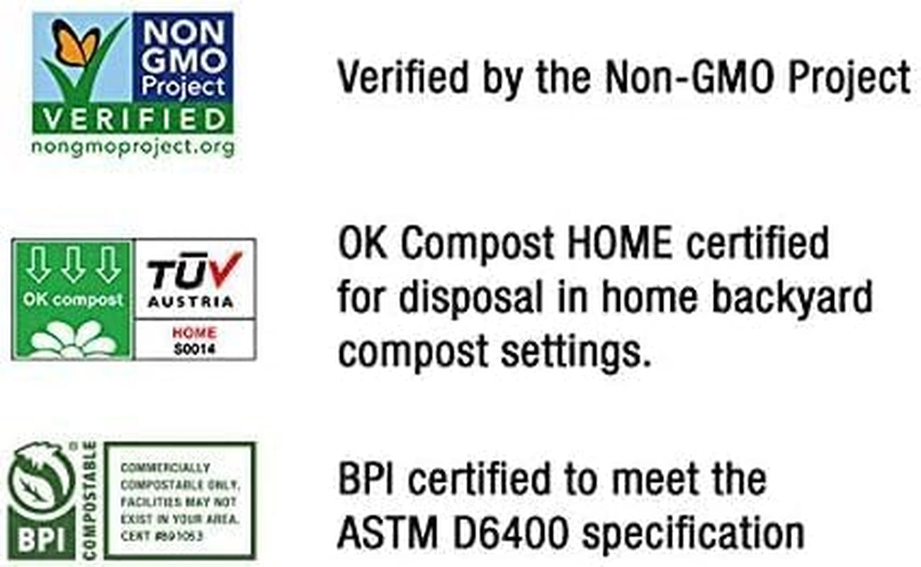 (USA), the Original Compostable Bag, 13 Gallon, 48 Total Count, 100% Certified Compostable Kitchen Food Scrap Bags, Kitchen Compost Trash Bin Compatible